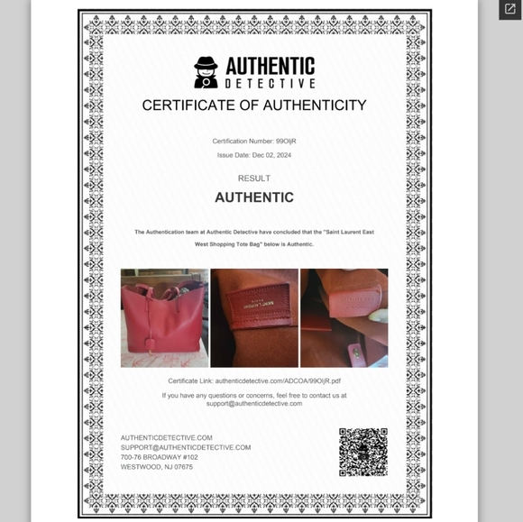 Saint Laurent Large Red Leather Tote with Pouch - Picture 16 of 16